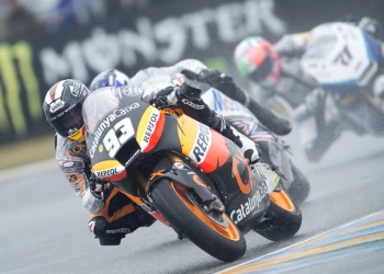 Fall of Marc Marquez during the French Grand Prix